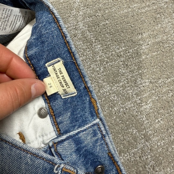 Madewell The Perfect Vintage Raw Hem Crop jeans Light Wash Size 26 - Picture 4 of 10